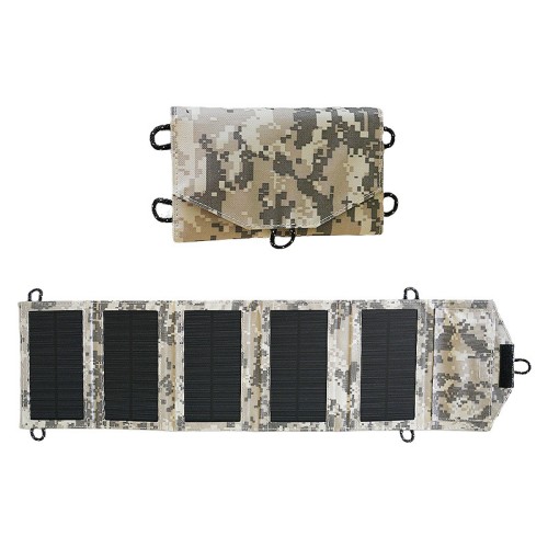 10W Foldable Solar Panel USB Portable Battery Charger for Cell Phone Outdoor Waterproof Power Bank